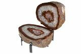 Colorful, Brazilian Agate Nodule On Metal Stand #206972-2